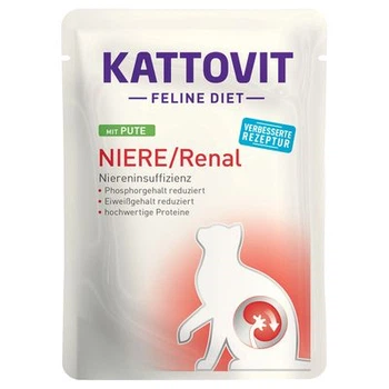 Вологий дієтичний корм у паучах Kattovit Niere/Renal Pute (з індичкою) для котів, 85 г