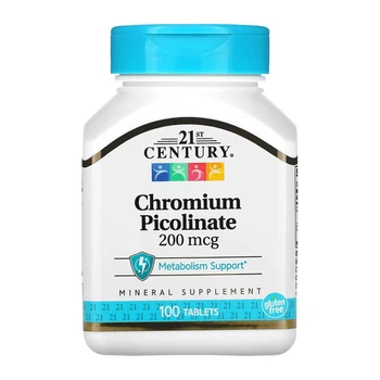 Chromium Picolinate 21st Century, пиколинат хрома, 200 мкг, 100 таблеток