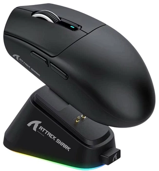 Професійна Бездротова Ігрова Миша Attack Shark G3 Pro 6 режимів DPI 800 - 25000 2.4 ГГц Bluetooth, 2,4G та USB Type-C дротова за бажанням Pixart PAW3311 Ігровий сенсор Акумулятор до 200 годин гри RGB Black