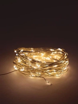 Светодиодная гирлянда StreetGo Нить 10 м 100 LED от USB и AA батареек Теплый цвет (SGMC00011)
