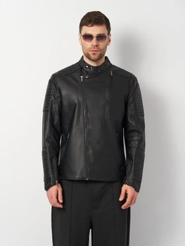 Куртка из искусственной кожи мужская Bologgy k101779bl L Черная (ROZ6501012086)