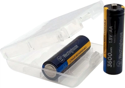 Комплект аккумуляторов Li-ion Westinghouse 1.5V, 2xAA, 3600mWh + 2x plastic boxes (0889554008317)