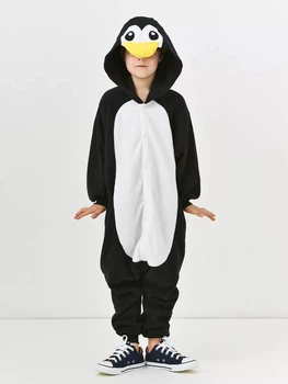 Детская пижама кигуруми Пингвин черный Kigurumi krd00434 130 см