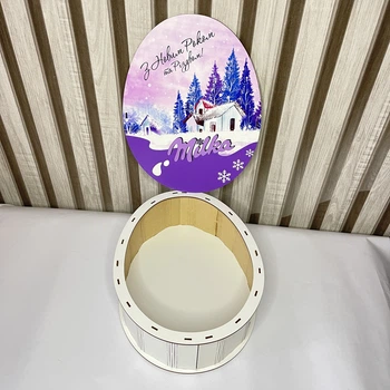 Деревянная подарочная коробка Новогодний сюрприз "Milka" – стильная упаковка для сладостей и подарков