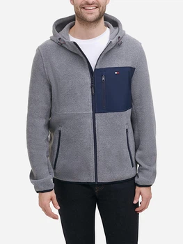 Толстовка на флисе, на молнии мужская Tommy Hilfiger 488551326 XL Серая ( 1159838082)