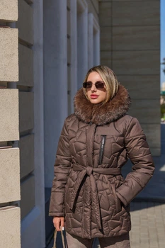 Зимова куртка Mila Nova К-345 54 шоколадна