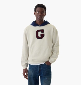 Худи GAP Varsity Logo Hoodie White AA1-448 M