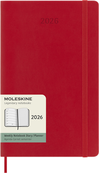 Щотижневик Moleskine 2026 середній 13х21 см червоний м'який (8056999274733)