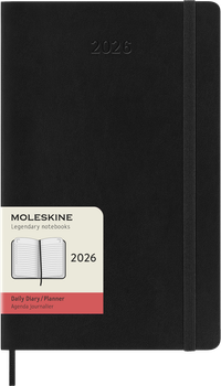Ежедневник Moleskine 2026 средний 13х21 см черный мягкий (8056999274573)