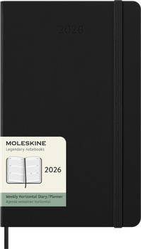 Еженедельник Moleskine 2026 горизонтальный средний 13х21 см черный (8056999275273)