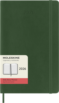 Ежедневник Moleskine 2026 средний 13х21 см миртовый зеленый мягкий (8056999275594)