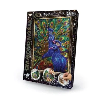 Алмазна живопис DIAMOND MOSAIC Павич Dankotoys набір для творчості стразами мозаїка для рукоділля (538981)