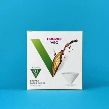 Паперовий фільтр для пуровера Hario 01 40шт білі