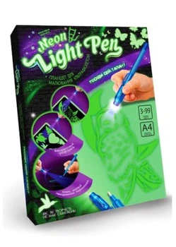 Набор креативной творчества Dankotoys Neon Light Pen для рисования светом с трафаретами и планшетом. (539050)