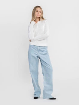 Поло жіноче біле трикотажне з довгим рукавом Arber Polo Knit FW AM1 M білий (KW10.02.00.53)