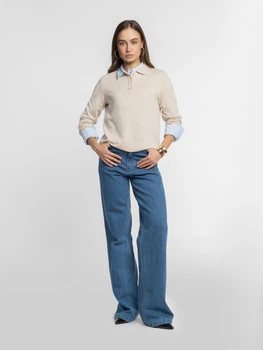 Поло жіноче бежеве трикотажне з довгим рукавом Arber Polo Knit FW AM1 M бежевий (KW10.02.16.53)