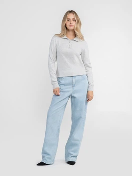 Поло жіноче сіре трикотажне з довгим рукавом Arber Polo Knit FW AM1 XL сірий (KW10.02.12.53)