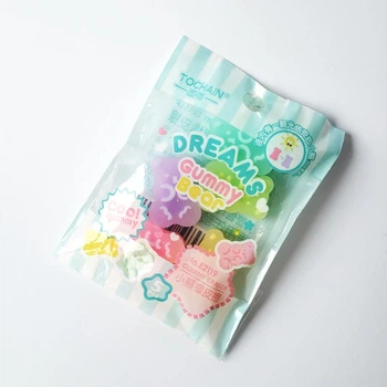 Набор ластиков канцелярских в упаковке в форме Gummy bear желейных мишек, 5 шт в упаковке