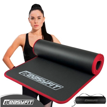 Коврик для йоги и фитнеса EasyFit EF-19192-BK, антискользящий, Чёрный, 180×60×1 см, NBR