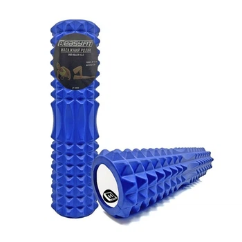 Массажный ролик EasyFit EF-2028-BL, EVA-пена, синий, 45×13 см - для йоги, фитнеса, реабилитации