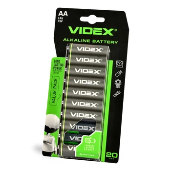 Батарейка лужна Videx LR6/AA 20шт BLISTER
