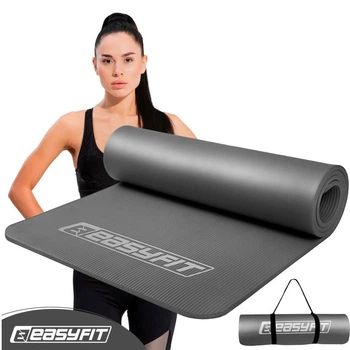 Коврик для йоги и фитнеса EasyFit EF-1919-GY, антискользящий, Серый, 180×60×1 см, NBR