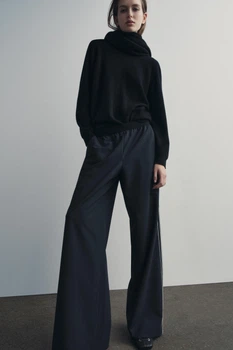 Штани у смужку з лампасами Zara 9496/124 M Чорні (09496124401М)