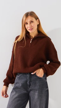 Джемпер однотонный женский LAWA WTC02455 S Шоколадный shop (2888000019677)