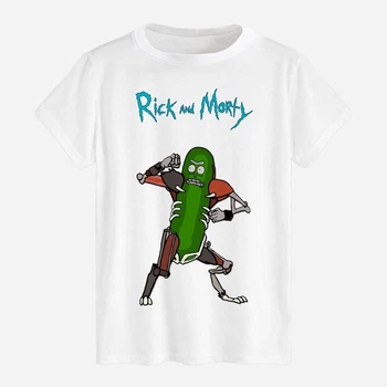Футболка хлопковая длинная мужская Likey Рик и Морти огурчик M150-0614 L Белая (2000000482101)
