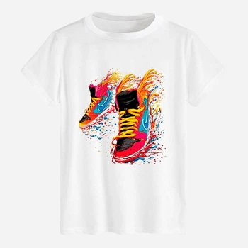 Футболка хлопковая длинная мужская Likey Кеды Nike M150-1746 M Белая (2000000068961)