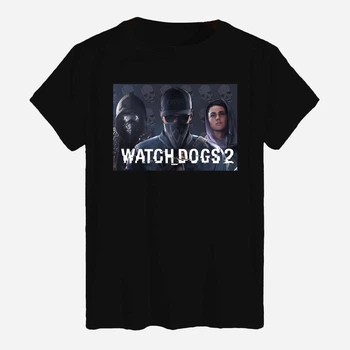 Футболка бавовняна довга чоловіча Likey Watch dogs M150-1636 S Чорна (2000000681047)