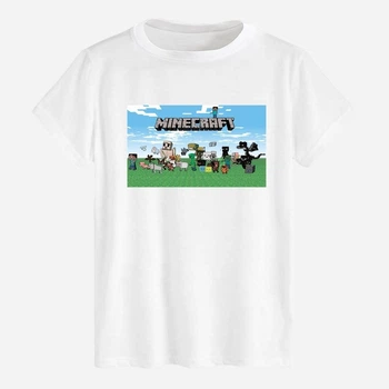 Футболка хлопковая длинная мужская Likey Minecraft M150-1648 XL Белая (2000000701721)