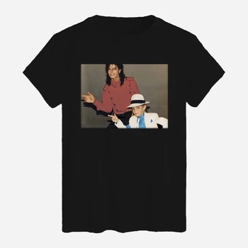 Футболка бавовняна довга чоловіча Likey Michael Jackson M150-0415 XL Чорна (2000000604220)
