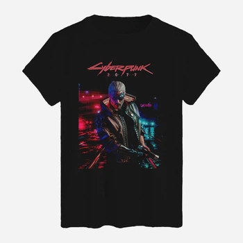 Футболка бавовняна довга чоловіча Likey Cyberpunk 2077 M150-2508 3XL Чорна (2000001438565)