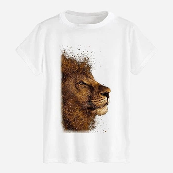 Футболка хлопковая длинная мужская Likey Lion-2 M150-0140 M Белая (2000000876368)