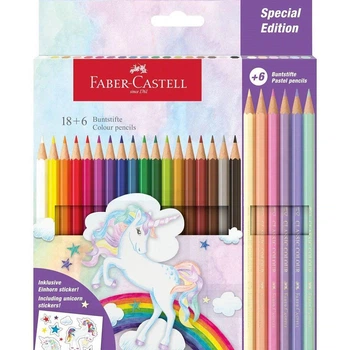 Олівці кольорові Faber-Castell 18 кольорів + 6 кольорів Special Edition, картон
