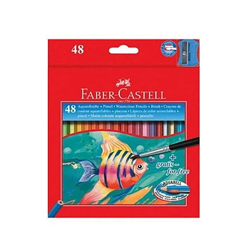Олівці акварельні кольорові Faber-Castell 48 кольорів, картона коробка