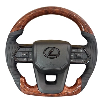 Анатомический руль для Lexus LX470, GX470. В сборе. Логотип – черный глянец.
