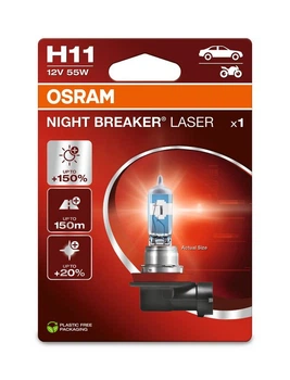 Лампа H11 OSRAM NIGHT BREAKER LASER 55W 12V PGJ192 +150% 64211NL-1BL