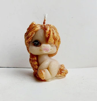 Свеча ручной работы Лошадка Фиалка Символ года 2026 HandMade 5 см