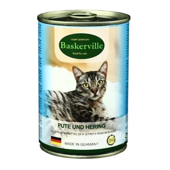 Вологий корм для котів Baskerville Індичка та Риба, 400 г