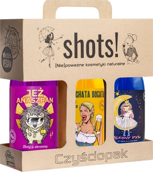 Zestaw kosmetyków pielęgnacyjnych LaQ Shots! Żel pod prysznic Czysciopak Jez Anaszpan 500 ml + Żel pod prysznic Czym Chata Bogata 500 ml + Żel pod prysznic Gwiezdny Pył 500 ml (5905778570791)