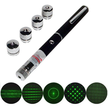 Лазерна указка з насадками 5 до 1 1000mW UFT Green Laser Pointer 2.0