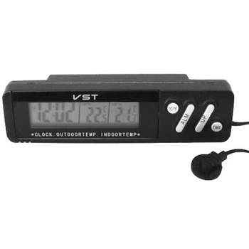 Часы с внутренним и внешним датчиком температуры настольные VST-7067 (318428)