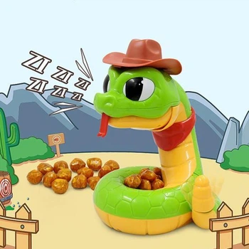 Іграшка електронна гримуча змія «Tricky Rattle Robber Snake Game» 21 x 16 x 16 см зелена 01504