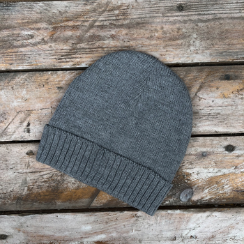 Черная Вязаная Шапка Базовая Однотонная Зимняя Мужская one size (316280)