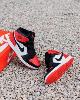 Кросівки чоловічі NK Jordan Retro 1 Hight 42 (26.5-27 см) Black Red (арт 1278)