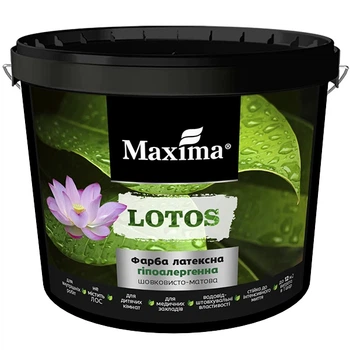 Краска латексная «LOTOS» Maxima белый (база А) шелковисто-матовый 12 кг