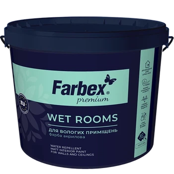 Краска для влажных помещений ВДА "Wet Rooms" Farbex белый (база А) 1.4 кг