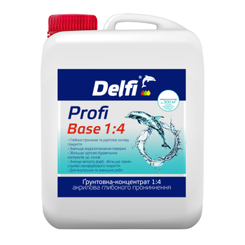 Грунтовка-концентрат 1:4 акриловая глубокого проникновения «Profi Base» Delfi бесцветный 5 л